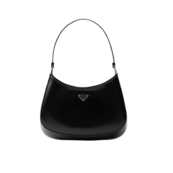 Cleo Shoulder Borsa Made of Brushed Leather With a Stick Nero