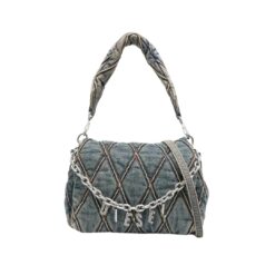Charm-D denim shoulder bag