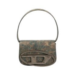 Logo plaque shoulder bag