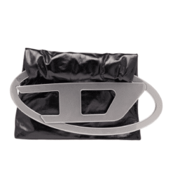 Logo-plaque leather pouch