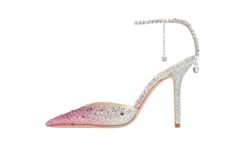 Candy Pink Satin Pumps with Crystals Sale Price1,795 €