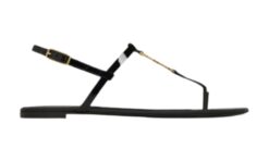 Sandali bassi in MV verniciata con monogramma dorato