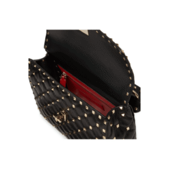 Medium RockStud Spike in Nappa Nera