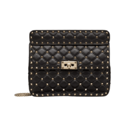 Medium RockStud Spike in Nappa Nera