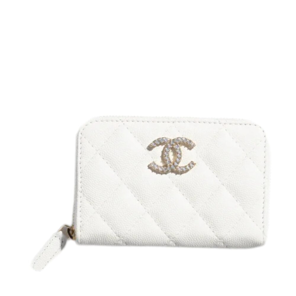 Portamonete bianco con zip
