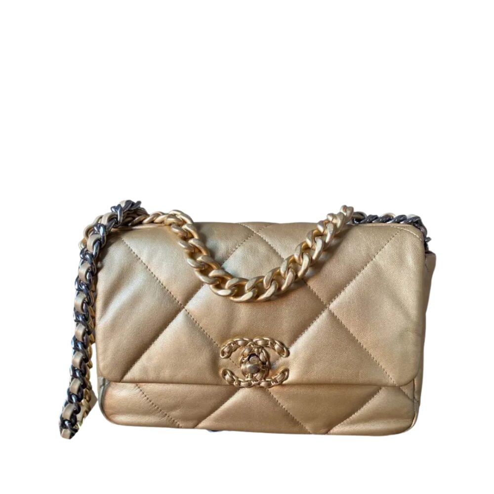 Borsa in pelle Mai indossata Oro, Pelle