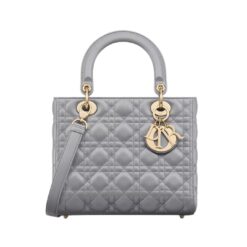 Lambskin canneté perlato grigio opalino