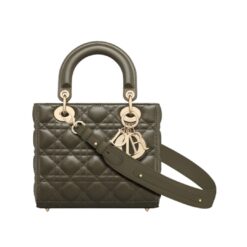 Lambskin canneté khaki