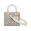 Vera pelle latte con stampa multicolore Around the World
