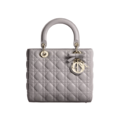 Opal grey pearly canneté lambskin