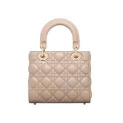 Alternative view of Lambskin canneté color sabbia