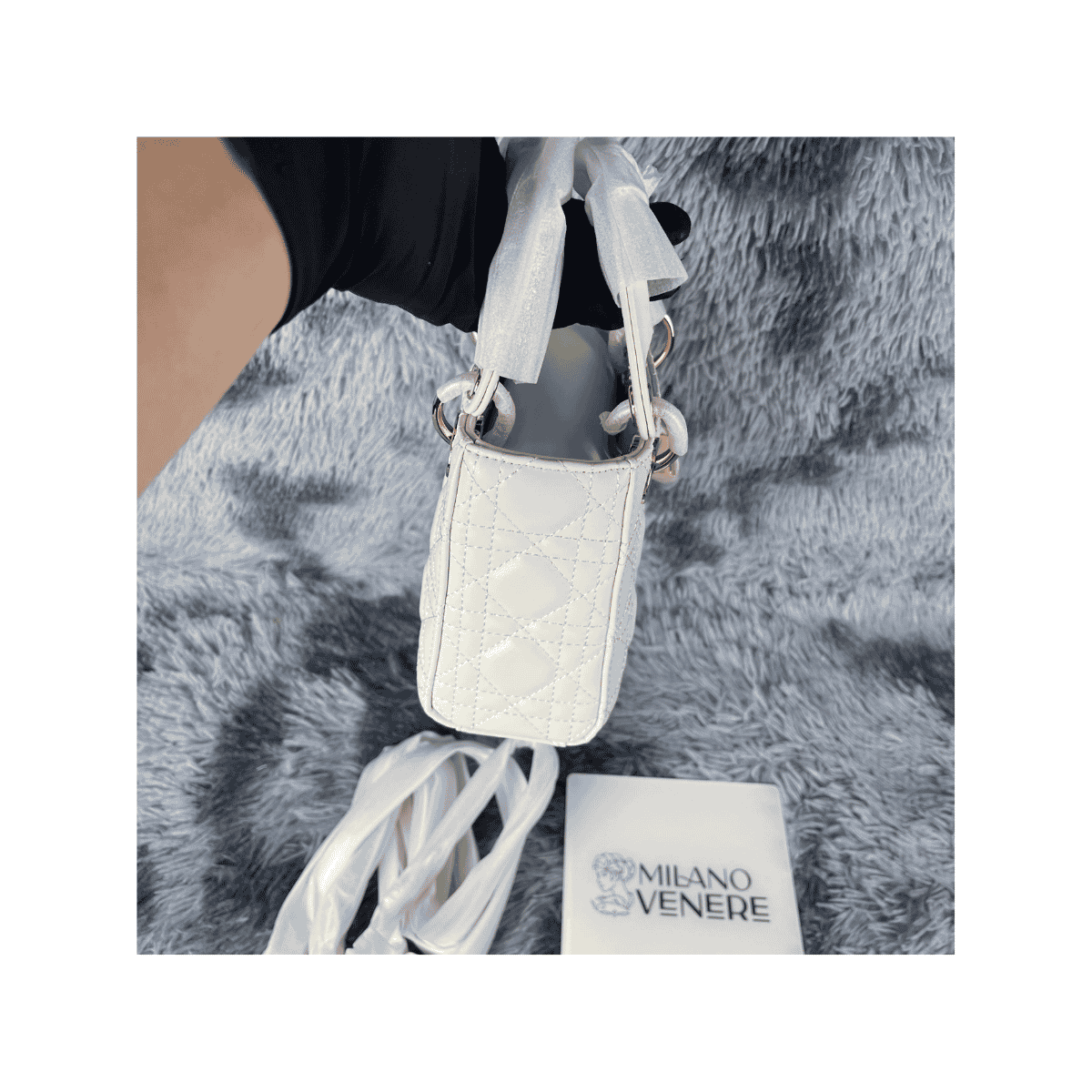 Lambskin Cannage Perlaceo Latte - immagine 7