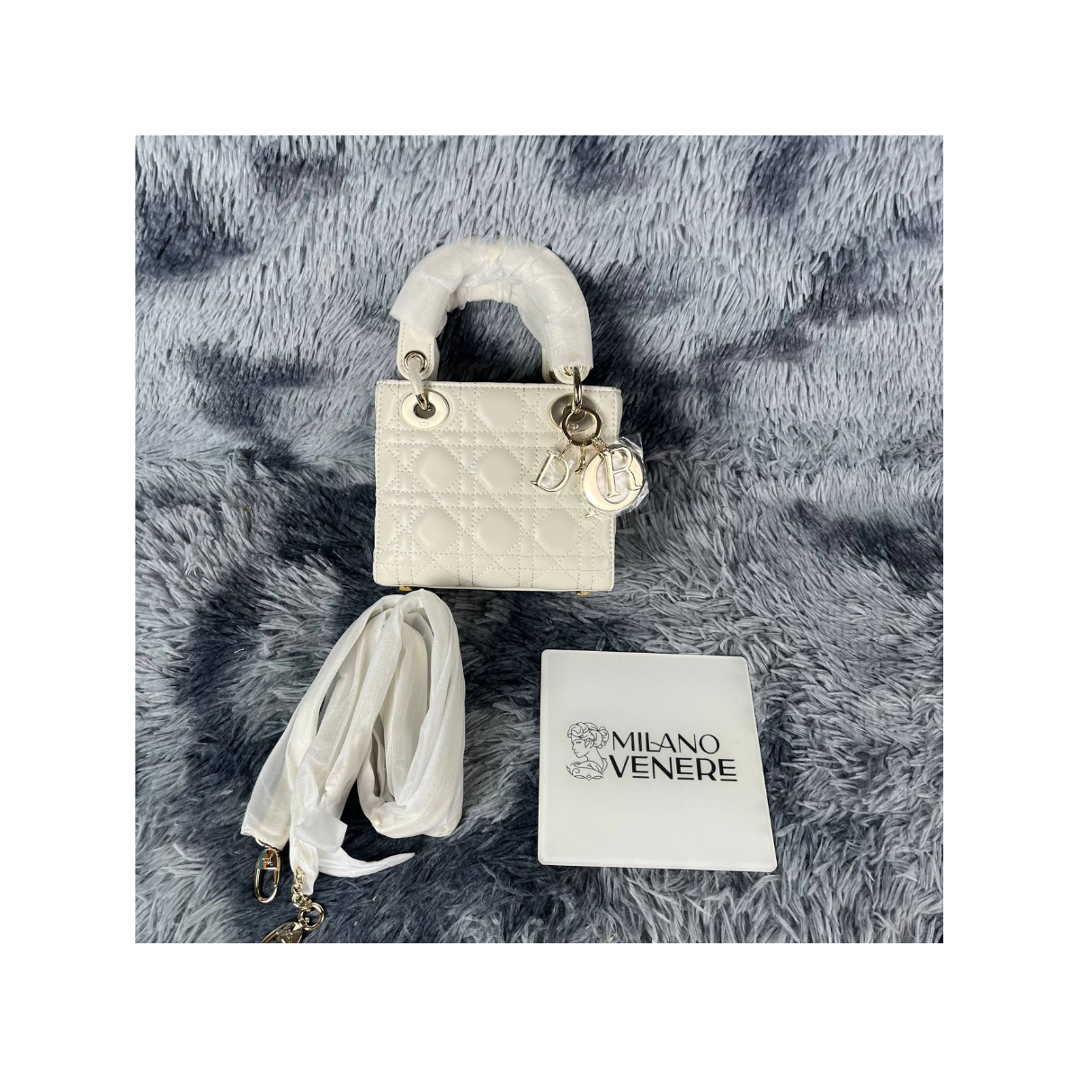 Lambskin Cannage Perlaceo Latte - immagine 5