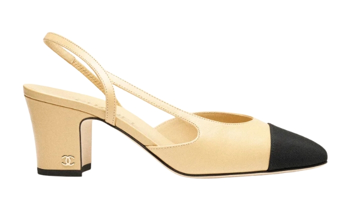 Pelle Di Capra e Gros-Grain Beige e Nero