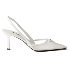 Décolleté slingback in tessuto a rete