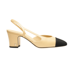 MV di capra e gros-grain beige e nero