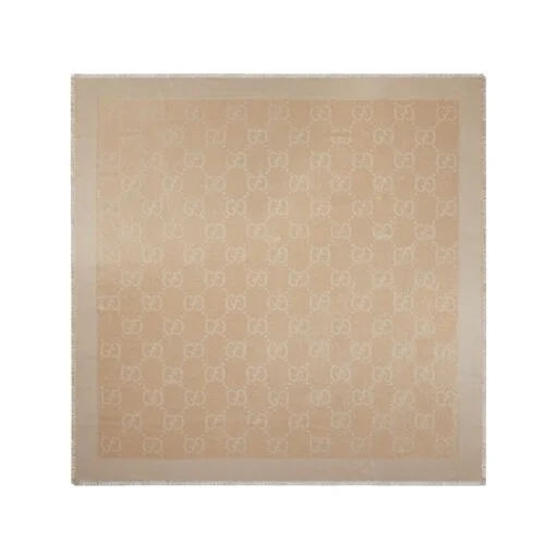 Sciarpa jacquard in lamé beige