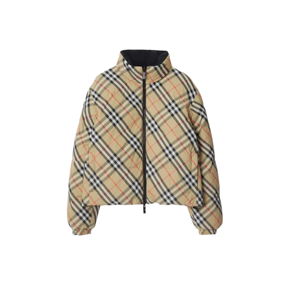 Giacca imbottita in nylon Marrone/Beige