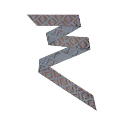 Fascia In Seta Con Motivo FF Di Colore Blu