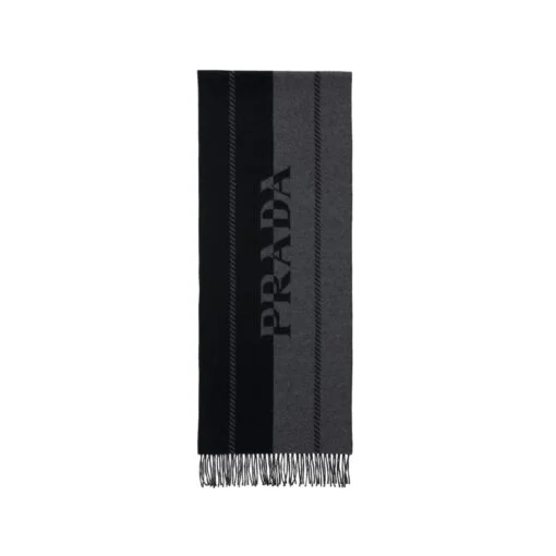 Piccola sciarpa in lana con logo jacquard