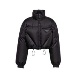 Giacca piumino in gabardine di nylon Nero