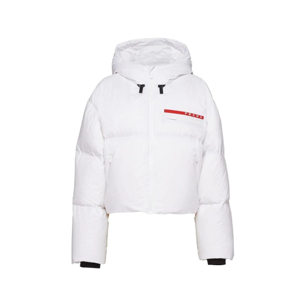Puffer corto Bianco/Rosso