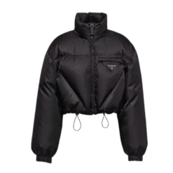 Giacca piumino in gabardine di nylon Nero