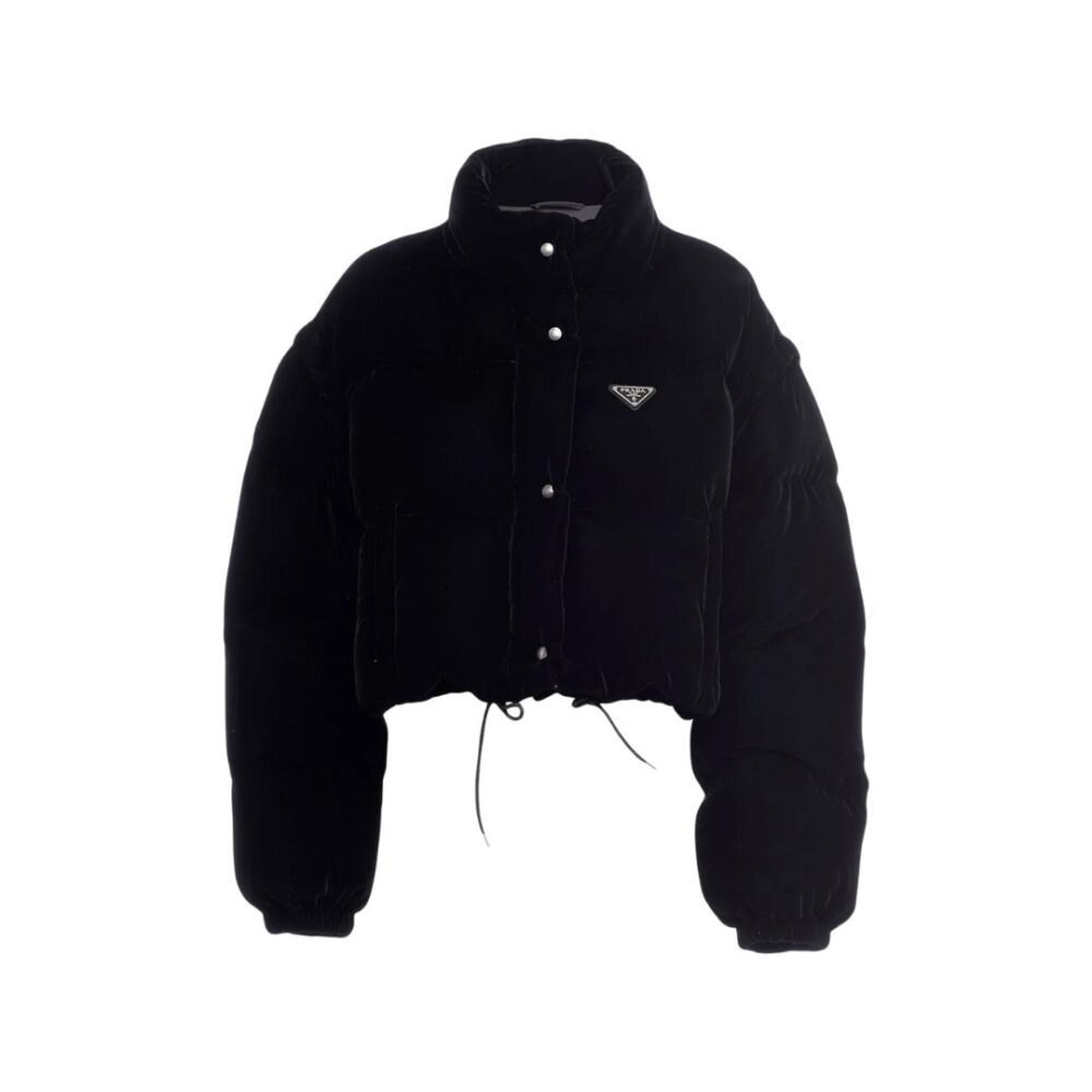 Piumino in velluto reversibile nero