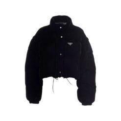 Piumino in velluto reversibile nero