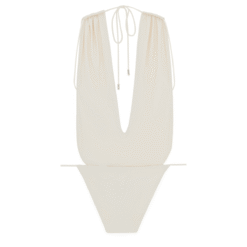 Backless V-Halter crema/bianco