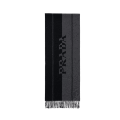 Piccola sciarpa in lana con logo jacquard
