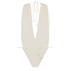 Backless V-Halter crema/bianco