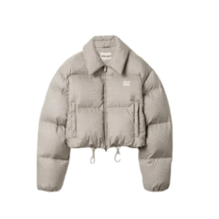 Giacca Piumino Jacquard Beige