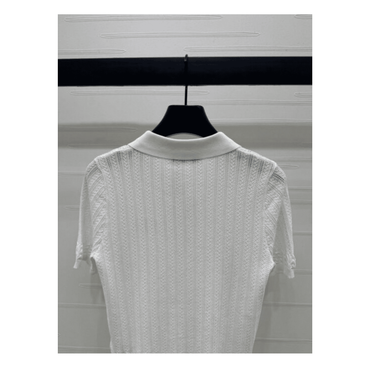 Top a maniche corte in maglia bianco - immagine 4