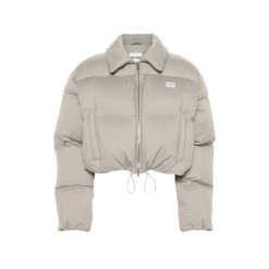Giacca Piumino Jacquard Beige