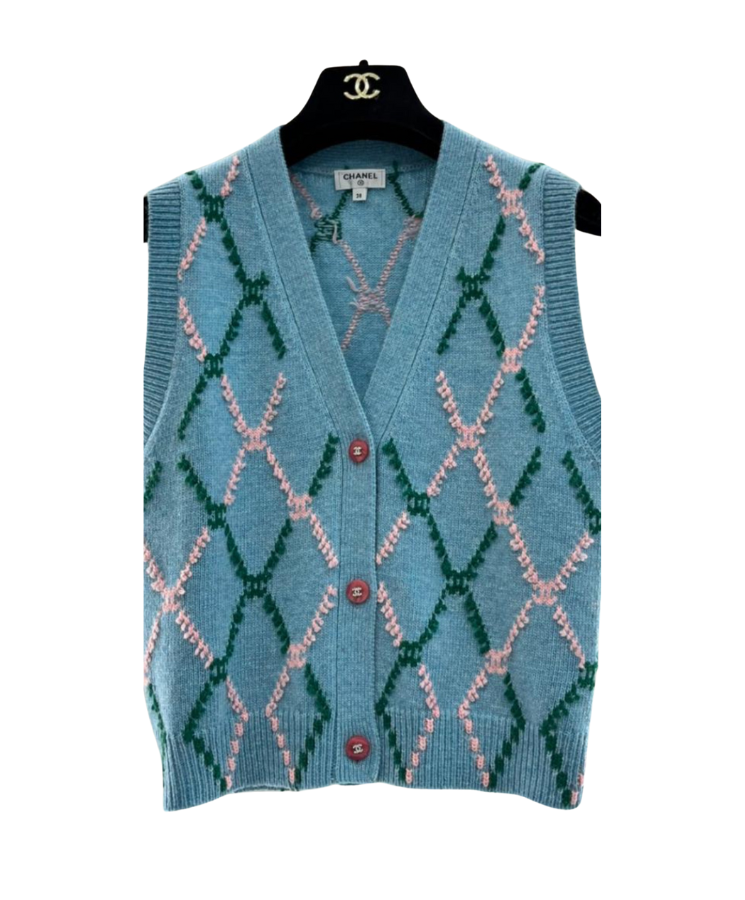 Gilet lavorato Blu