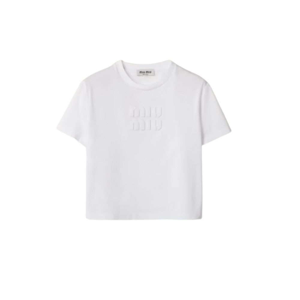 T-Shirt in jersey di cotone bianco