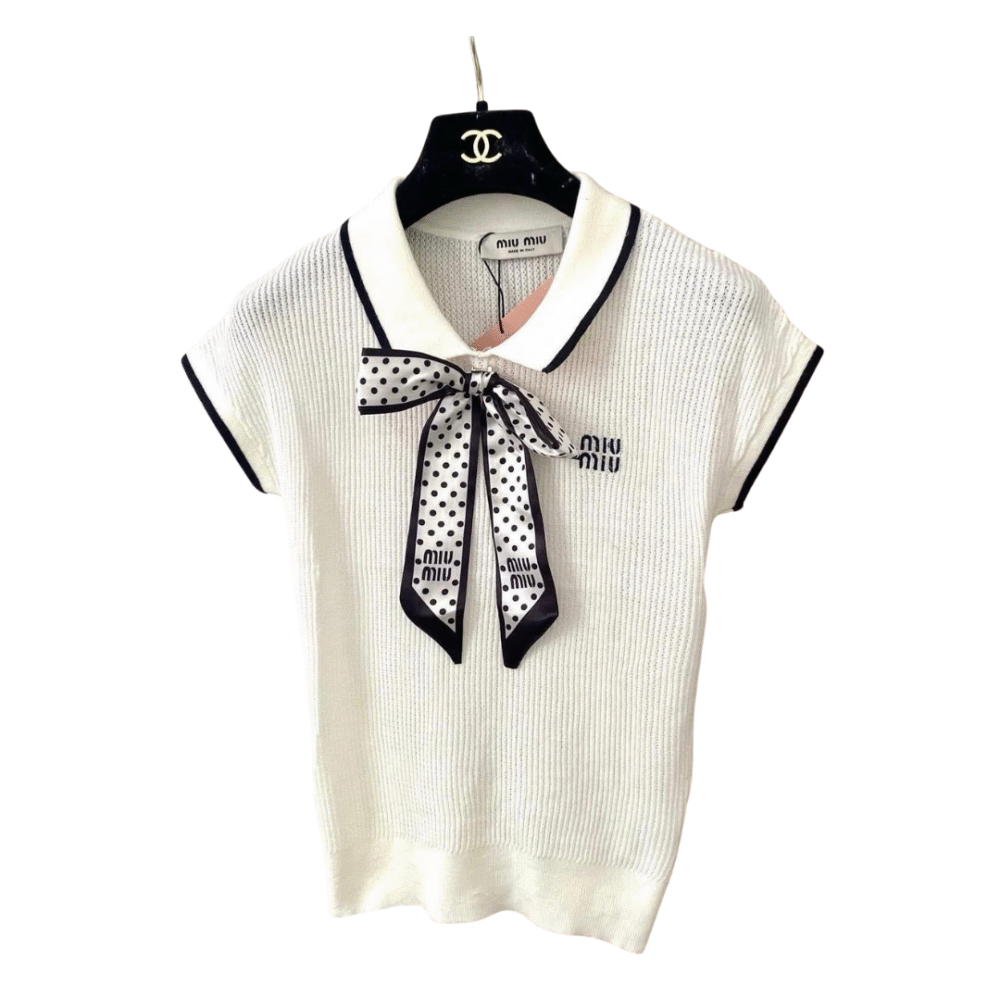 Polo in maglia bianco