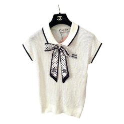 Polo in maglia bianco