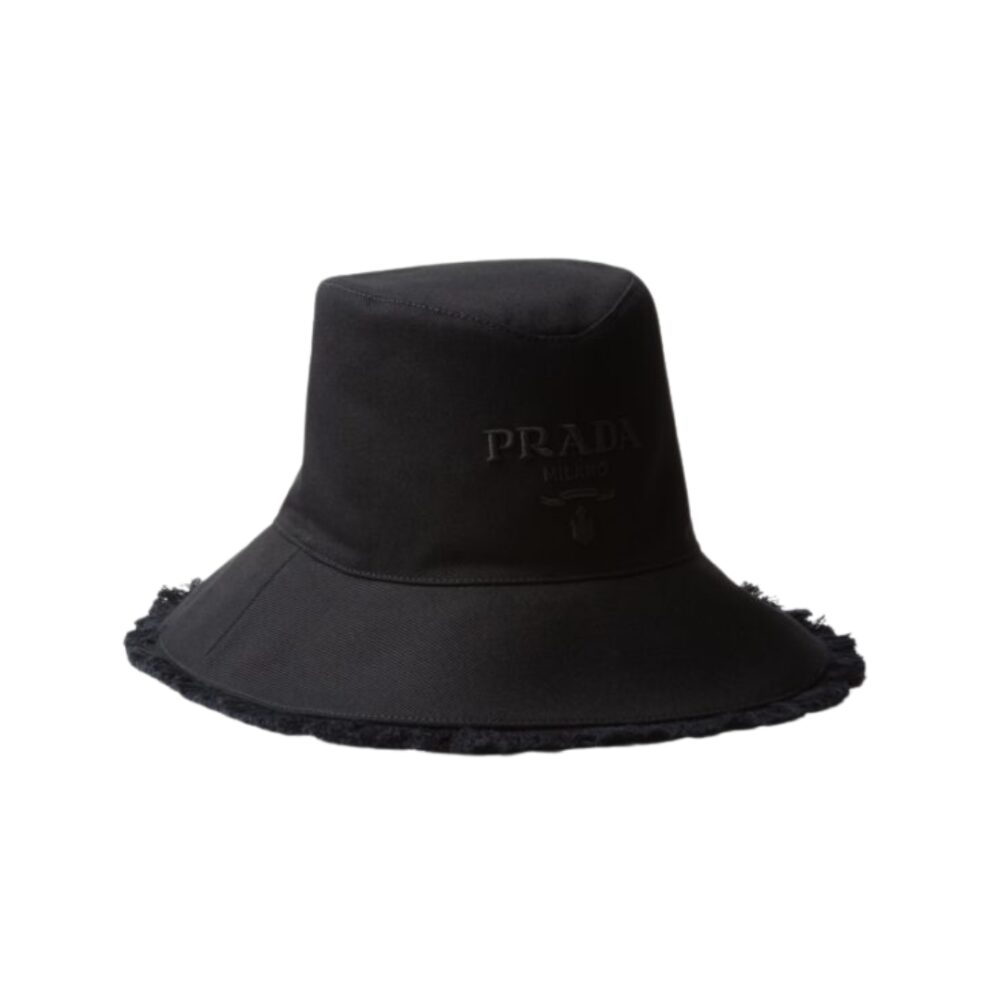 Cappello A Secchiello Con Logo Ricamato Nero