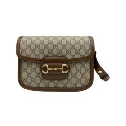 Borsa A Spalla Monogram Horsebit Beige