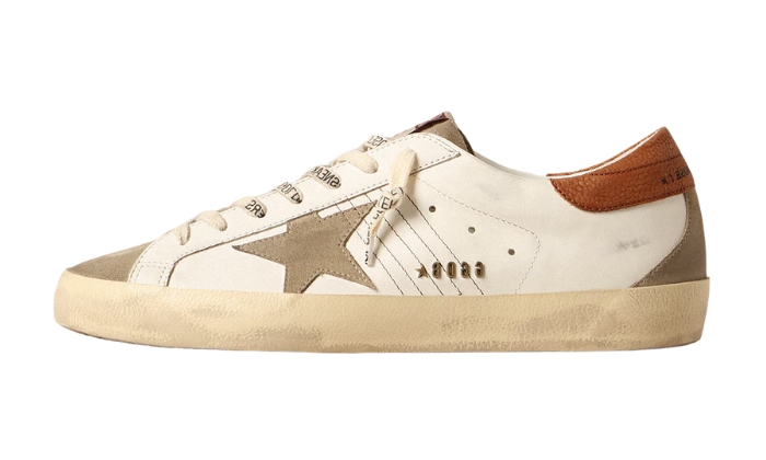 Star with suede star and brown leather heel tab