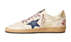 Nappa MV blu scamosciata stella e MV platino linguetta tallone