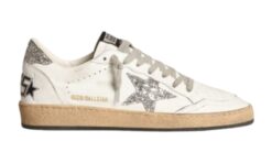 Ball Star Donna in nappa con stella bianca e talloncino glitter