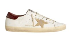 Super-Star Red croc-print leather heel tab