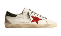 Super-Star with red suede star and green leather