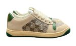Scamosciato Beige Pelle Di Vitello Verde Con Cristalli Decorati