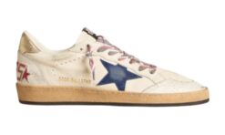 Nappa MV blu scamosciata stella e MV platino linguetta tallone