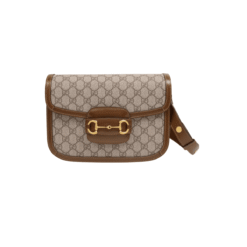 Borsa A Spalla Monogram Horsebit Beige