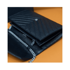 Catena Monogramma Chevron Matelassé Grain de Poudre Nera